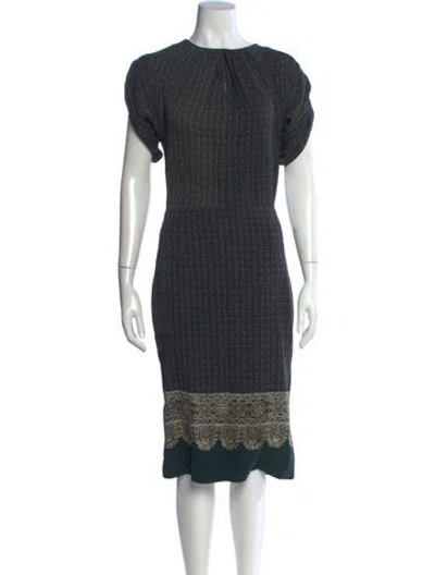 Pre-owned Samantha Sung Silk Knee-length Dress W/ Tags In Green