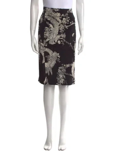 Pre-owned Samantha Sung Silk Knee-length Skirt In Black