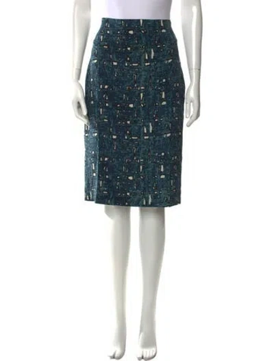 Pre-owned Samantha Sung Silk Knee-length Skirt In Blue