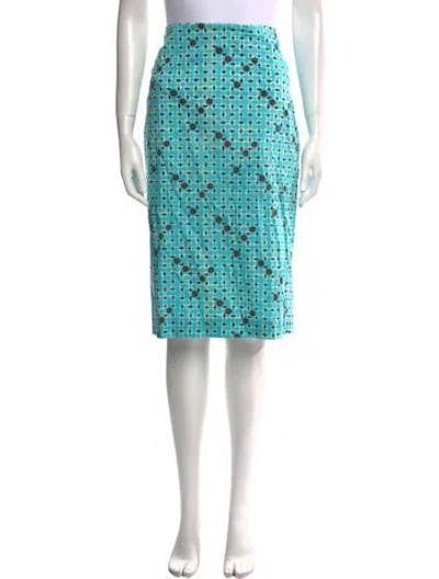 Pre-owned Samantha Sung Silk Knee-length Skirt In Blue