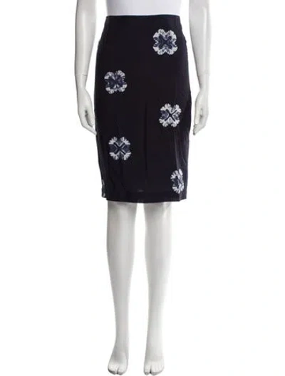 Pre-owned Samantha Sung Silk Knee-length Skirt In Blue