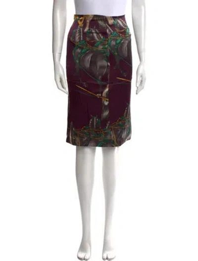 Pre-owned Samantha Sung Silk Knee-length Skirt In Purple