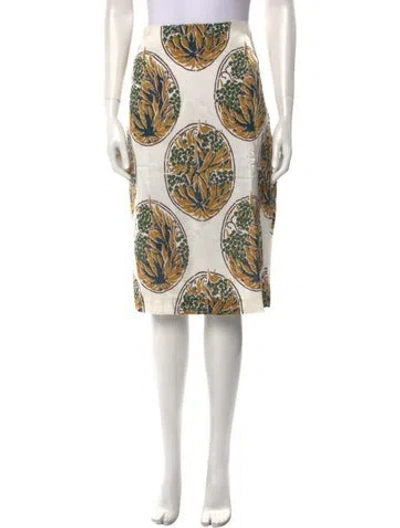 Pre-owned Samantha Sung Silk Knee-length Skirt In Yellow