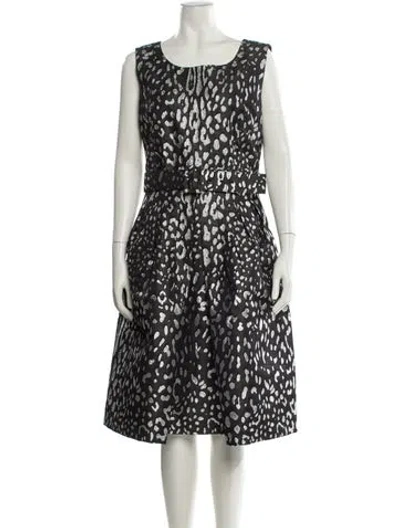 Pre-owned Samantha Sung Silk Midi Length Dress In Neutral