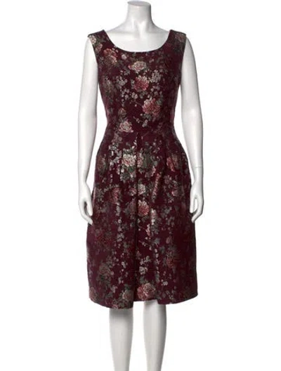 Pre-owned Samantha Sung Silk Midi Length Dress In Red