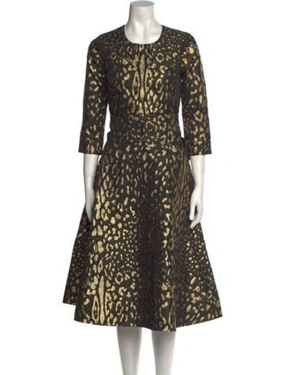 Pre-owned Samantha Sung Silk Midi Length Dress W/ Tags In Multi