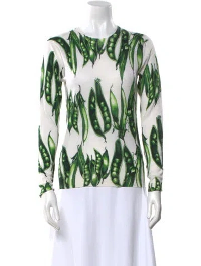 Pre-owned Samantha Sung Silk Printed Sweater W/ Tags In Multi