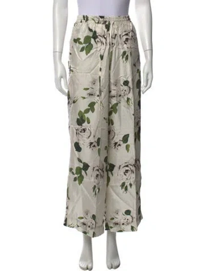 Pre-owned Samantha Sung Silk Wide Leg Pants W/ Tags In Neutrals