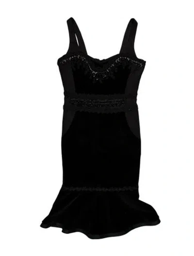 Pre-owned Samantha Sung Square Neckline Mini Dress In Black