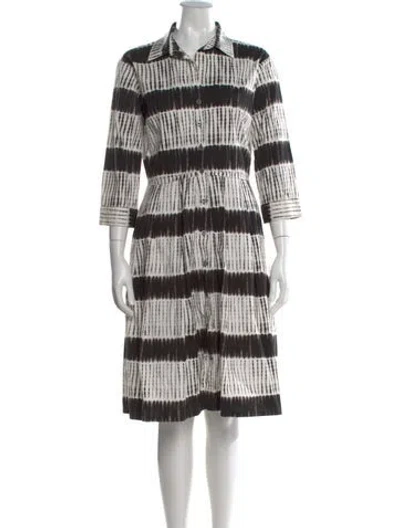 Pre-owned Samantha Sung Striped Knee-length Dress In Multi