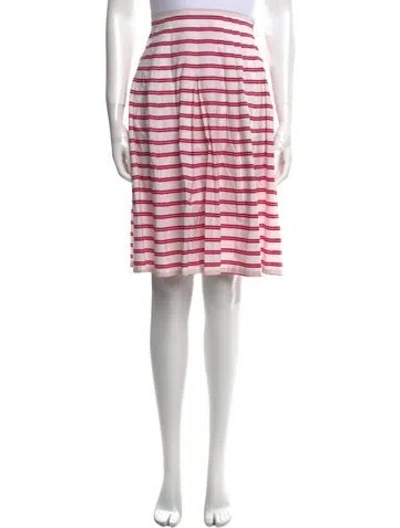 Pre-owned Samantha Sung Striped Knee-length Skirt In Red