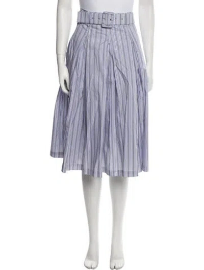 Pre-owned Samantha Sung Striped Knee-length Skirt W/ Tags In Blue