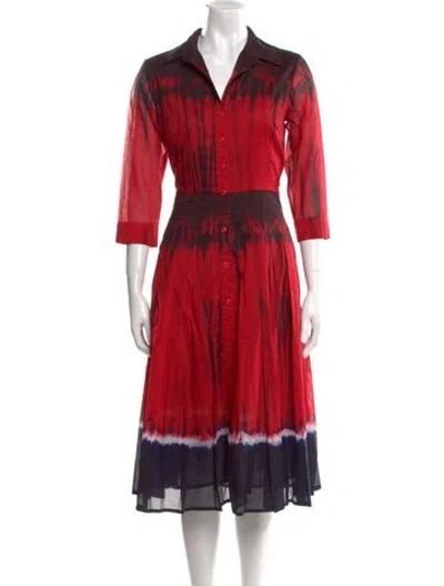 Pre-owned Samantha Sung Striped Midi Length Dress W/ Tags In Multi