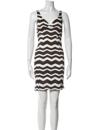 Pre-owned Samantha Sung Striped Mini Dress In Multicolor