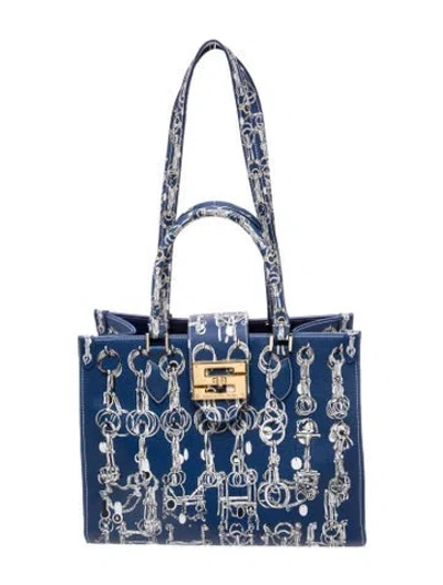 Pre-owned Samantha Sung Top Handle Bag In Blue