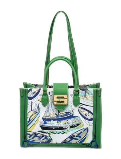 Pre-owned Samantha Sung Top Handle Bag In Green