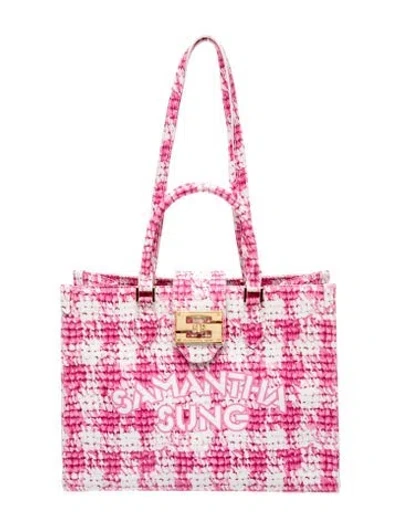 Pre-owned Samantha Sung Top Handle Bag Medium In Pink