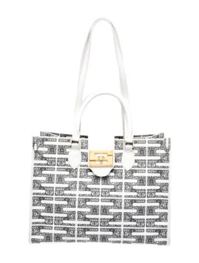 Pre-owned Samantha Sung Top Handle Bag Medium In White
