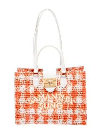 Pre-owned Samantha Sung Top Handle Bag In Orange
