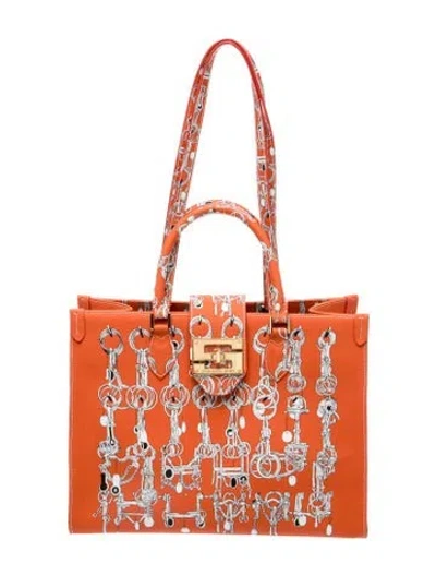 Pre-owned Samantha Sung Top Handle Bag In Orange