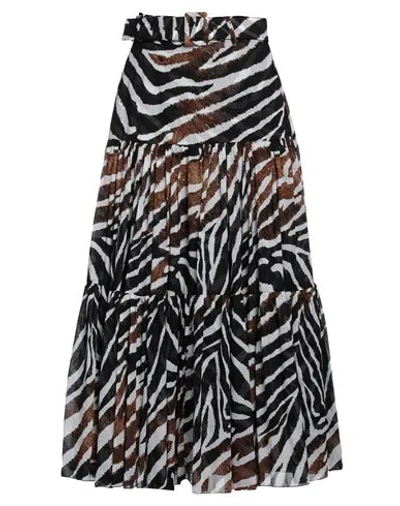 Samantha Sung Woman Long Skirt Brown Size 2 Cotton