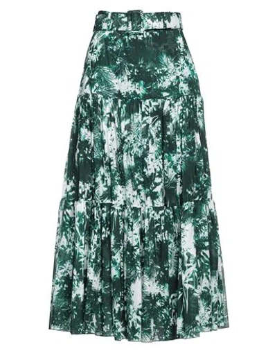 Samantha Sung Woman Maxi Skirt Green Size 8 Cotton