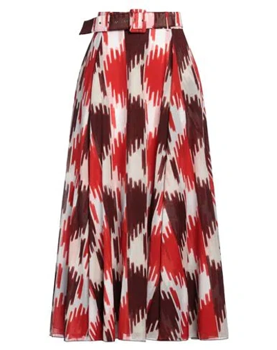 Samantha Sung Woman Maxi Skirt Red Size 10 Cotton