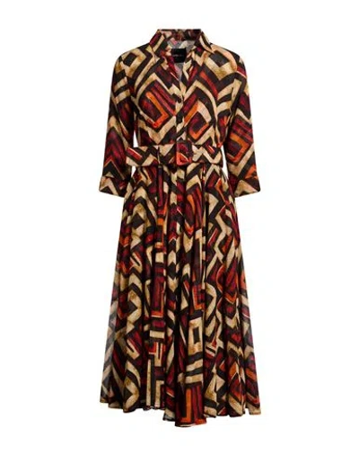 Samantha Sung Woman Midi Dress Beige Size 6 Cotton