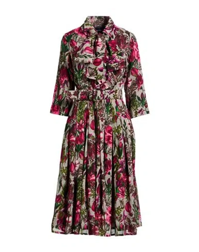 Samantha Sung Woman Midi Dress Garnet Size 12 Wool In Multi