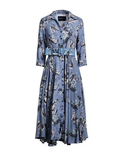 Samantha Sung Woman Midi Dress Light Blue Size 8 Cotton