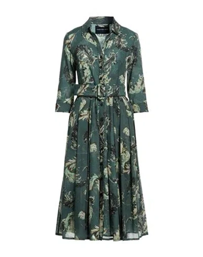 Samantha Sung Woman Midi Dress Sage Green Size 8 Wool