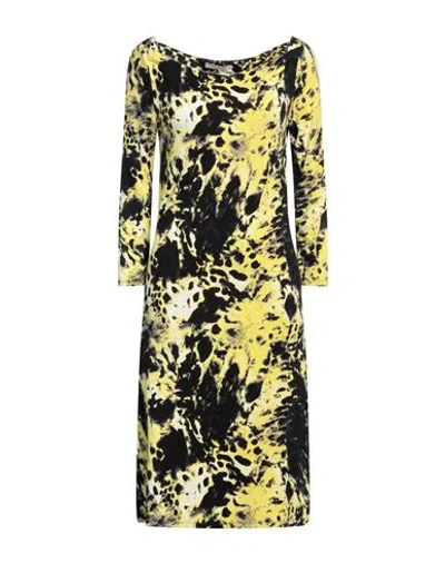 Samantha Sung Woman Midi Dress Yellow Size 8 Cotton