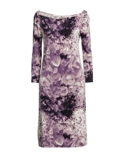 Samantha Sung Woman Mini Dress Dark Purple Size 8 Viscose, Elastane