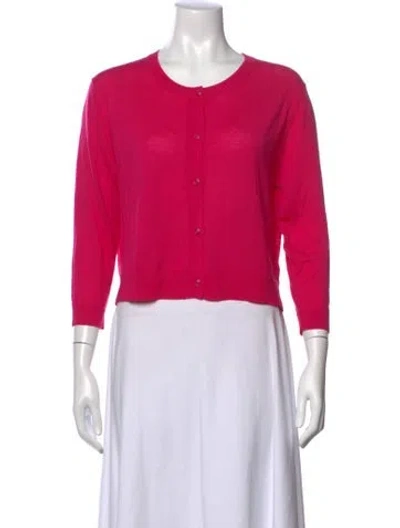 Pre-owned Samantha Sung Wool Crew Neck Sweater In Pink