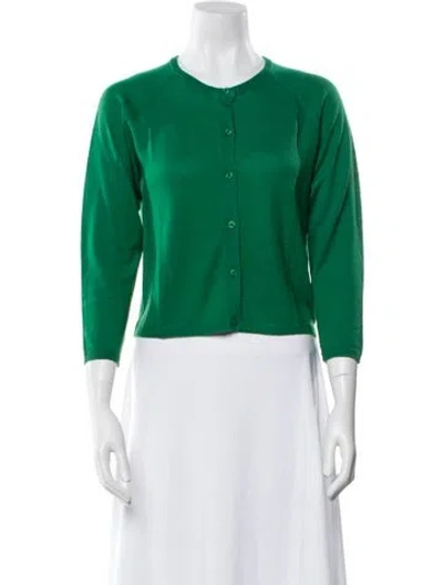 Pre-owned Samantha Sung Wool Crew Neck Sweater W/ Tags In Green