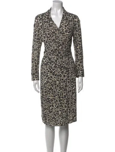 Pre-owned Samantha Sung Wool Knee-length Dress In Neutral