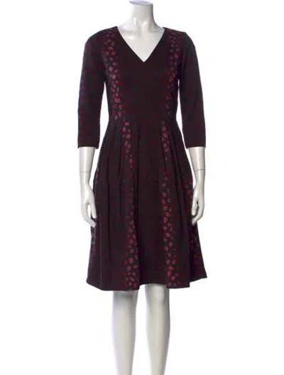 Pre-owned Samantha Sung Wool Knee-length Dress W/ Tags In Black
