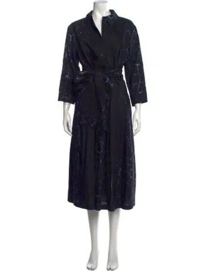 Pre-owned Samantha Sung Wool Long Dress In Black