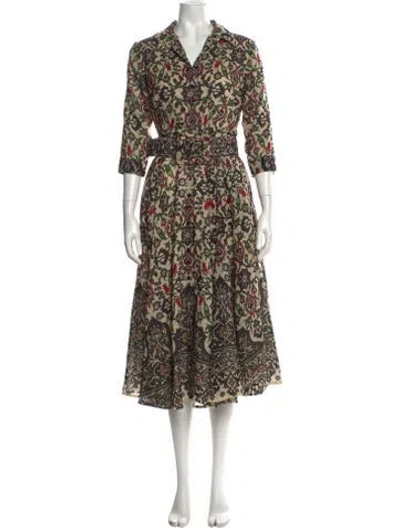 Pre-owned Samantha Sung Wool Long Dress In Multi
