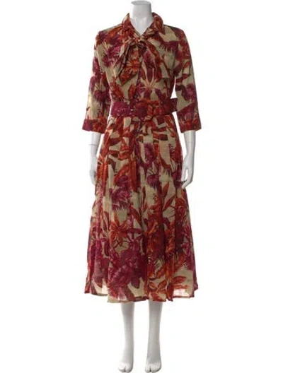 Pre-owned Samantha Sung Wool Long Dress W/ Tags In Neutral