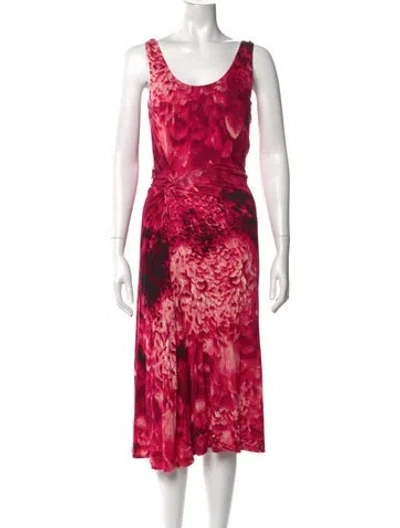 Pre-owned Samantha Sung Wool Midi Length Dress In Pink
