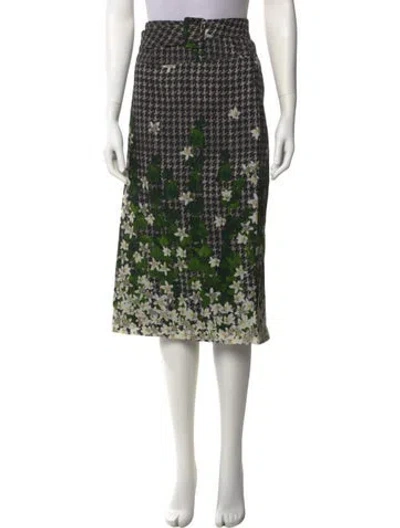 Pre-owned Samantha Sung Wool Midi Length Skirt In Black