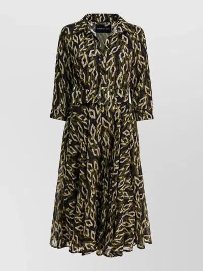 Samantha Sung Wool Printed Midi Dress
