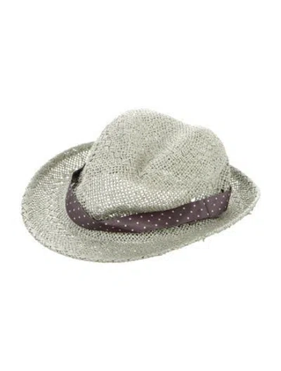 Pre-owned Samantha Thavasa Straw Fedora In Green