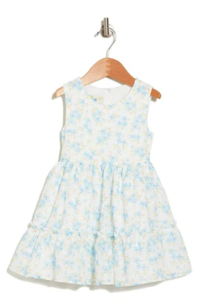 Samara Kids' Floral Print Sleeveless Dress In Blue