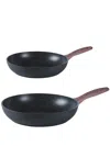 Sambonet Aluminium Frying Pan (set Of Two) In Black
