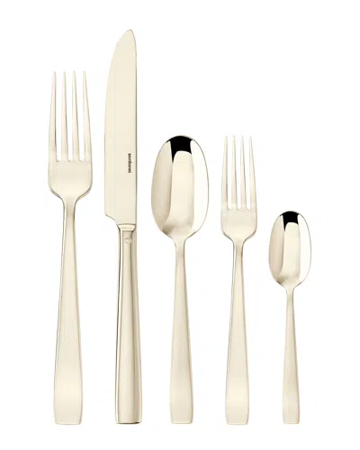 Sambonet Flat Champagne 5-piece Flatware Place Setting In Gold