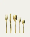 Sambonet H-art Matte Golden 5-piece Flatware Place Setting In Gold