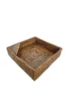 Sambonet Square-shape Napkin Holder In Brown