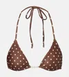 Same Beaded Polka-dot Bikini Top In Brown